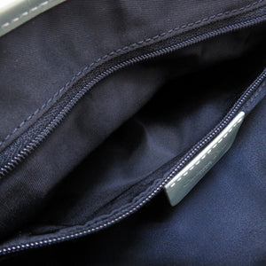 クリスチャン ディオール サドルバッグ レザー ブルー シルバー金具 ハンドバッグ ショルダーバッグ 青 0019 【中古】 Christian Dior