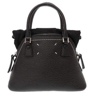 新品同様 メゾン マルジェラ 5AC マイクロ レザー ブラック S56WG0081 2WAY ハンドバッグ バッグ 黒 0021 【中古】 Maison Margiela