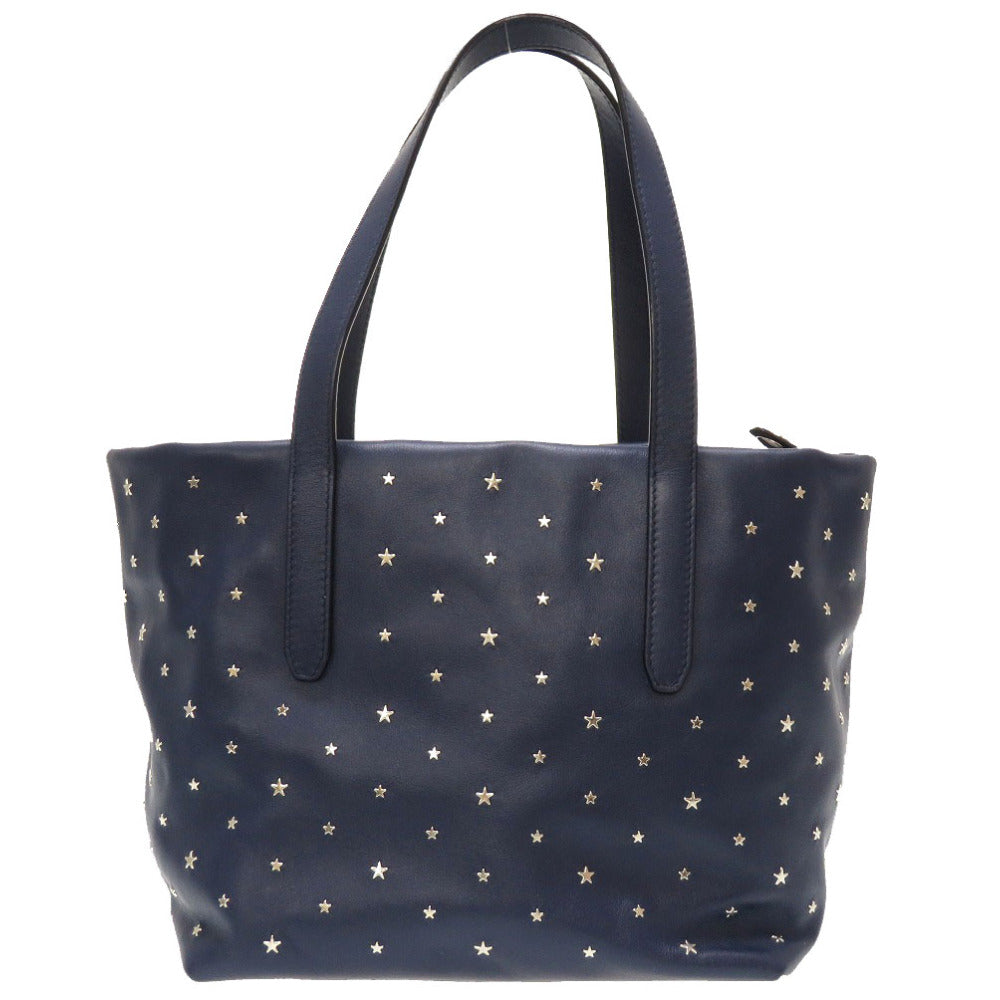 美品 ジミーチュウ スタースタッズ レザー ネイビー ハンドバッグ バッグ 紺 0033 【中古】 JIMMY CHOO