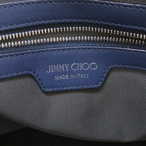 美品 ジミーチュウ スタースタッズ レザー ネイビー ハンドバッグ バッグ 紺 0033 【中古】 JIMMY CHOO