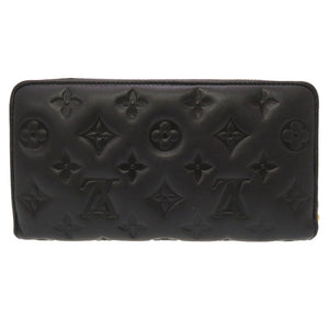 美品 ルイ ヴィトン モノグラム エンボス ジッピーウォレット ブラック ラムレザー M81510 ラウンドファスナー 長財布 財布 黒 LV 0035 【中古】 LOUIS VUITTON