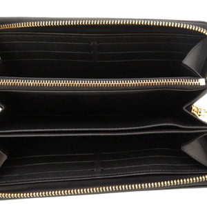 美品 ルイ ヴィトン モノグラム エンボス ジッピーウォレット ブラック ラムレザー M81510 ラウンドファスナー 長財布 財布 黒 LV 0035 【中古】 LOUIS VUITTON