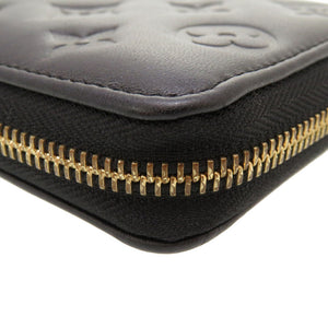 美品 ルイ ヴィトン モノグラム エンボス ジッピーウォレット ブラック ラムレザー M81510 ラウンドファスナー 長財布 財布 黒 LV 0035 【中古】 LOUIS VUITTON