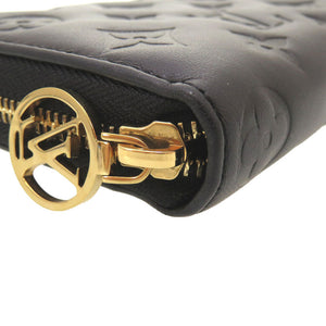 美品 ルイ ヴィトン モノグラム エンボス ジッピーウォレット ブラック ラムレザー M81510 ラウンドファスナー 長財布 財布 黒 LV 0035 【中古】 LOUIS VUITTON