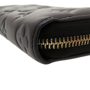 美品 ルイ ヴィトン モノグラム エンボス ジッピーウォレット ブラック ラムレザー M81510 ラウンドファスナー 長財布 財布 黒 LV 0035 【中古】 LOUIS VUITTON