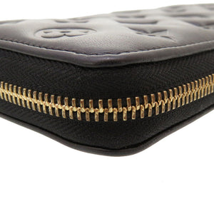 美品 ルイ ヴィトン モノグラム エンボス ジッピーウォレット ブラック ラムレザー M81510 ラウンドファスナー 長財布 財布 黒 LV 0035 【中古】 LOUIS VUITTON