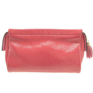 グッチ 338191 ソーホー インターロッキングG パテントレザー ピンク フリンジ タッセル ポーチ 0042【中古】GUCCI