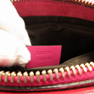 グッチ 338191 ソーホー インターロッキングG パテントレザー ピンク フリンジ タッセル ポーチ 0042【中古】GUCCI