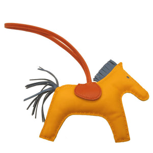 美品 エルメス ロデオチャームMM アニューミロ ジョーヌドール カーネリアン ブルーアガット バッグチャーム キーホルダー 0043【中古】HERMES