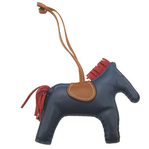 美品 エルメス ロデオチャームMM アニューミロ ブルードマルト ルビー フォーブ バッグチャーム キーホルダー 0044【中古】HERMES