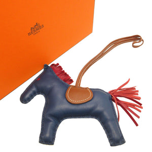 美品 エルメス ロデオチャームMM アニューミロ ブルードマルト ルビー フォーブ バッグチャーム キーホルダー 0044【中古】HERMES