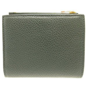 新品同様 マルベリー コンパクトウォレット レザー グリーン 緑 2つ折り財布 財布 0048【中古】Mulberry