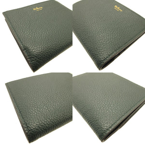 新品同様 マルベリー コンパクトウォレット レザー グリーン 緑 2つ折り財布 財布 0048【中古】Mulberry