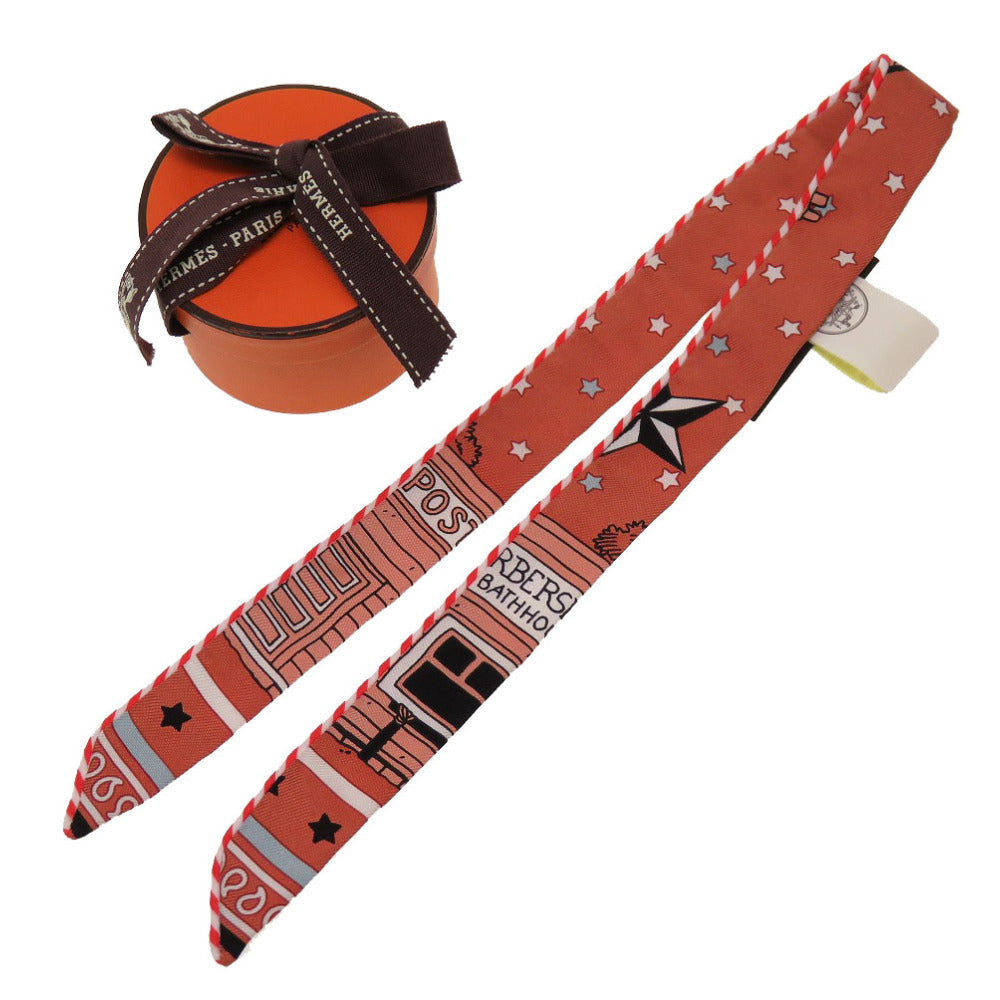 未使用 エルメス ツイリードール キャンディ パリステーション ブラッシュ ブルーグリス ノワール シルク スカーフ 0054 【中古】 HERMES