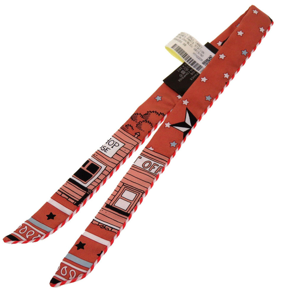 未使用 エルメス ツイリードール キャンディ パリステーション ブラッシュ ブルーグリス ノワール シルク スカーフ 0054 【中古】 HERMES