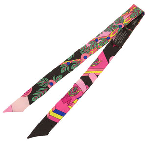 新品同様 エルメス ツイリードール ペガサスの起源 La Doll SOURCE De Pegase ローズヴィフ エベーヌ ジョーヌ シルク スカーフ 0055 【中古】 HERMES