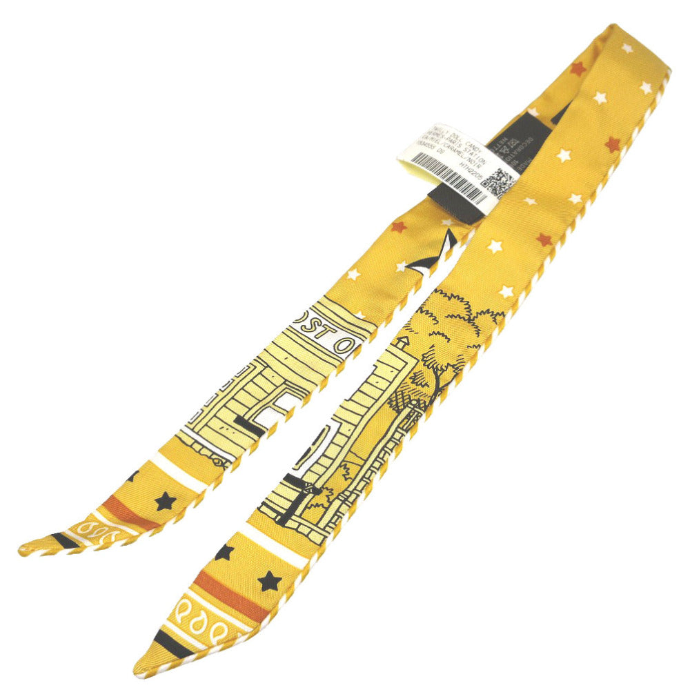 未使用 エルメス ツイリードール キャンディ パリステーション ミール キャメル ノワール シルク スカーフ 0056 【中古】 HERMES