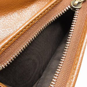 新品同様 グッチ GGマーモント レザー ブラウン 466492 二つ折り財布 財布 茶 0057 【中古】 GUCCI メンズ