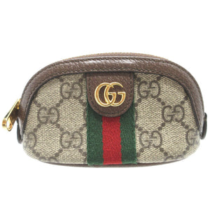 新品同様 グッチ オフィディア 625707 GGスプリーム レザー ブラウン 茶 ベージュ ミニポーチ コインケース 0066【中古】GUCCI