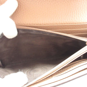 新品同様 グッチ コンチネンタルウォレット GGマーモント GGスプリーム レザー ベージュ 2つ折り長財布 財布 0067【中古】GUCCI