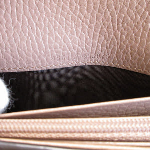 新品同様 グッチ コンチネンタルウォレット GGマーモント GGスプリーム レザー ベージュ 2つ折り長財布 財布 0067【中古】GUCCI