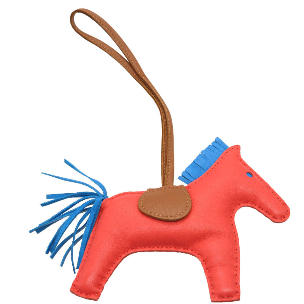 新品同様 エルメス ロデオチャームMM アニューミロ Y刻印(2020年製) ローズテキサス ブルーザンジバル ゴールド バッグチャーム キーホルダー 0070【中古】HERMES