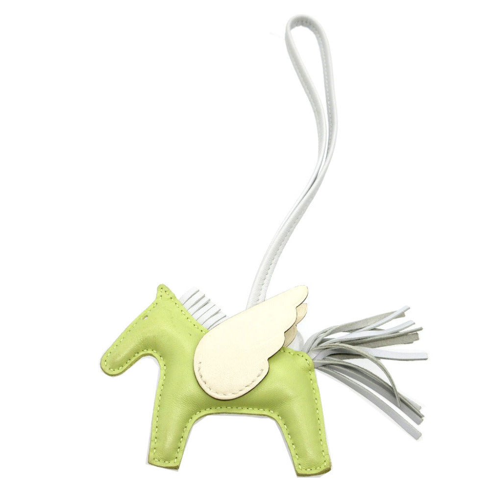 エルメス ロデオペガサスPM アニューミロ Z刻印(2021年製) ジョーヌブルジョン ナタ ブルーブリュム バッグチャーム キーホルダー 0071【中古】HERMES