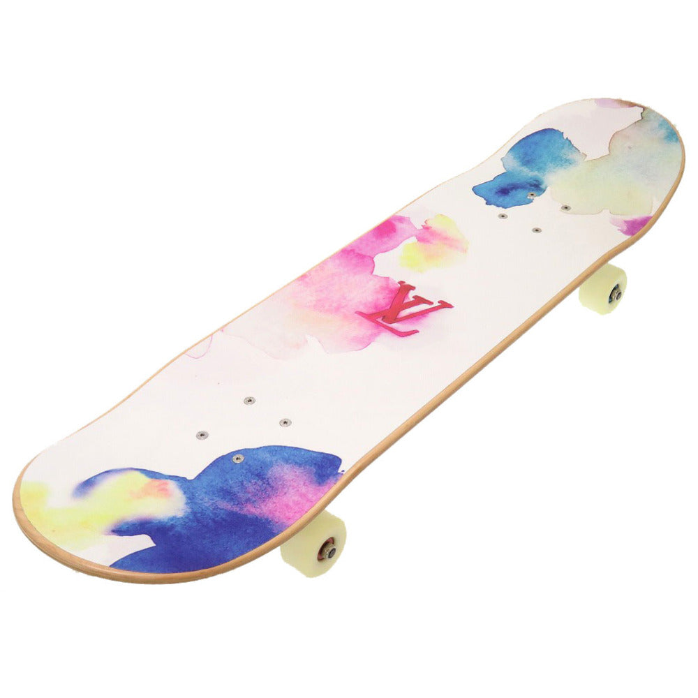 未使用 ルイ ヴィトン モノグラム ウォーターカラー スケートボード GI0622 マルチカラー ウッド スケボー LV 0079 【中古】 LOUIS VUITTON