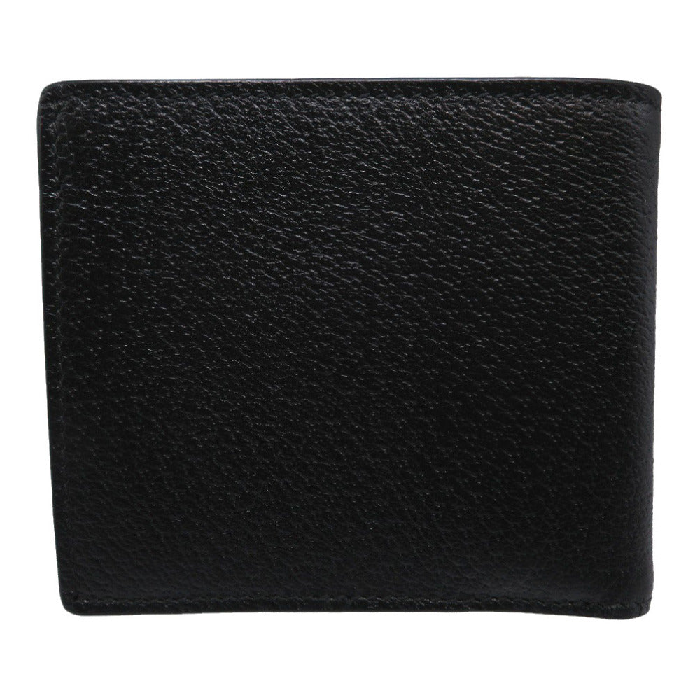 新品同様 グッチ アニマリエ レザー ブラック 522915 二つ折り財布 財布 黒 0080 【中古】 GUCCI メンズ