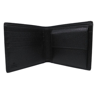 新品同様 グッチ アニマリエ レザー ブラック 522915 二つ折り財布 財布 黒 0080 【中古】 GUCCI メンズ