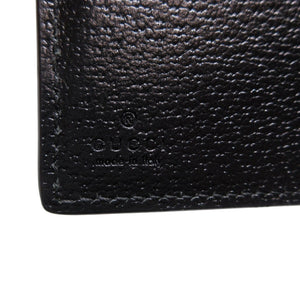新品同様 グッチ アニマリエ レザー ブラック 522915 二つ折り財布 財布 黒 0080 【中古】 GUCCI メンズ