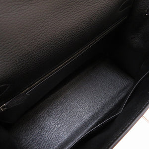 新品同様 エルメス ケリー32 外縫い ヴァッシュリエジェ ブラック シルバー金具 □K刻印 ハンドバッグ バッグ 黒 0086 【中古】 HERMES