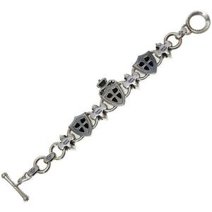 ジャスティンデイビス ヘリテージ ブレスレット オニキス/ダイヤモンド/ホワイトサファイア シルバー925 ブラック 黒 アクセサリー 0089【中古】Justin Davis