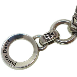 ジャスティンデイビス ヘリテージ ブレスレット オニキス/ダイヤモンド/ホワイトサファイア シルバー925 ブラック 黒 アクセサリー 0089【中古】Justin Davis