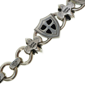 ジャスティンデイビス ヘリテージ ブレスレット オニキス/ダイヤモンド/ホワイトサファイア シルバー925 ブラック 黒 アクセサリー 0089【中古】Justin Davis