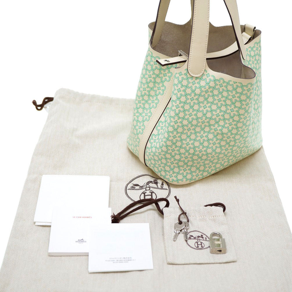 美品 エルメス ピコタンロックPM ラッキーデイジー スイフト ナタ/ヴェール U刻印(2022年製) ハンドバッグ 0092【中古】HERMES