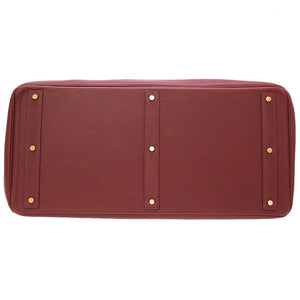 美品 エルメス オータクロア60 アルデンヌ ルージュアッシュ ゴールド金具 □E刻印 ボストンバッグ バッグ 赤 0095 【中古】 HERMES メンズ