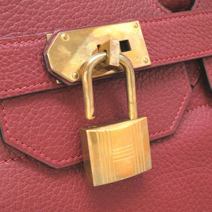 美品 エルメス オータクロア60 アルデンヌ ルージュアッシュ ゴールド金具 □E刻印 ボストンバッグ バッグ 赤 0095 【中古】 HERMES メンズ
