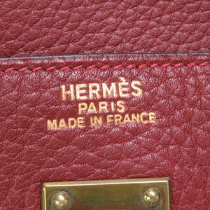 美品 エルメス オータクロア60 アルデンヌ ルージュアッシュ ゴールド金具 □E刻印 ボストンバッグ バッグ 赤 0095 【中古】 HERMES メンズ