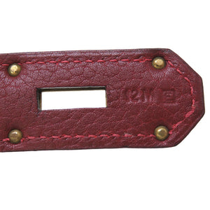 美品 エルメス オータクロア60 アルデンヌ ルージュアッシュ ゴールド金具 □E刻印 ボストンバッグ バッグ 赤 0095 【中古】 HERMES メンズ