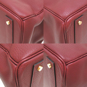 美品 エルメス オータクロア60 アルデンヌ ルージュアッシュ ゴールド金具 □E刻印 ボストンバッグ バッグ 赤 0095 【中古】 HERMES メンズ