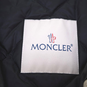 美品 モンクレール × ルイスレザー × フラグメント ジーニアス ライダース ダウン ジャケット ダブル ブラック サイズ1 黒 0098【中古】MONCLER メンズ