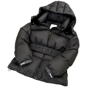 美品 モンクレール TIAC ダウンジャケット ブラック サイズ2 ベルト付 黒 0101【中古】MONCLER レディース