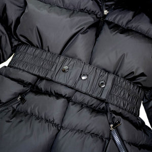 美品 モンクレール TIAC ダウンジャケット ブラック サイズ2 ベルト付 黒 0101【中古】MONCLER レディース