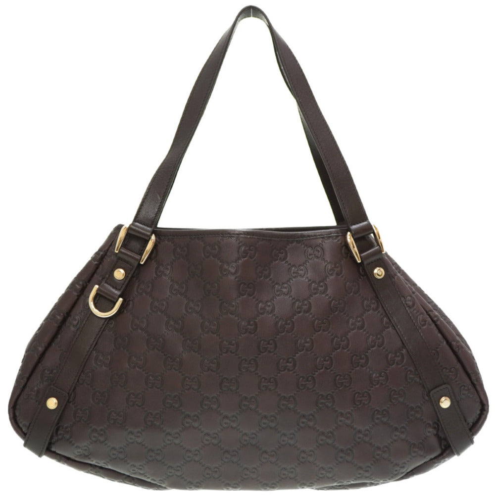 美品 グッチ グッチシマ トートバッグ 130736 ブラウン 0102【中古】GUCCI