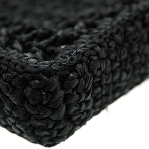 新品同様 プラダ ラフィア トートバッグ 1BG393 ブラック 黒 編み込み 0107【中古】PRADA