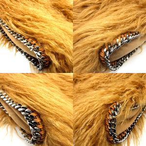 美品 ステラマッカートニー ファー アクリル ブラウン 茶 チェーン ショルダー トートバッグ バッグ 0109【中古】STELLA McCARTNEY