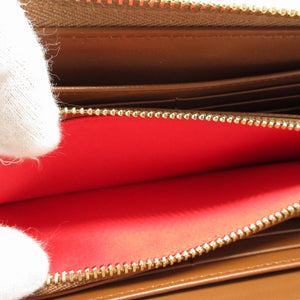 未使用 クリスチャンルブタン パネトーネ スタッズ レザー ブラウン 茶 ラウンドファスナー長財布 財布 0113【中古】Christian Louboutin