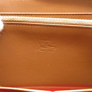 未使用 クリスチャンルブタン パネトーネ スタッズ レザー ブラウン 茶 ラウンドファスナー長財布 財布 0113【中古】Christian Louboutin