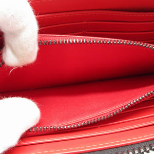 美品 クリスチャンルブタン パネトーネ スタッズ レザー グレー ラウンドファスナー長財布 財布 0114【中古】Christian Louboutin